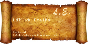 Lábdy Etelka névjegykártya